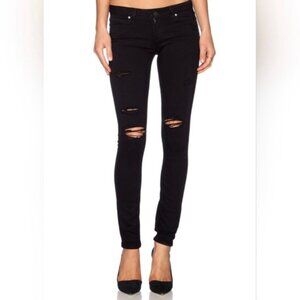 Paige Black Verdugo Ultra Skinny Jeans Destroyed Black Jeans